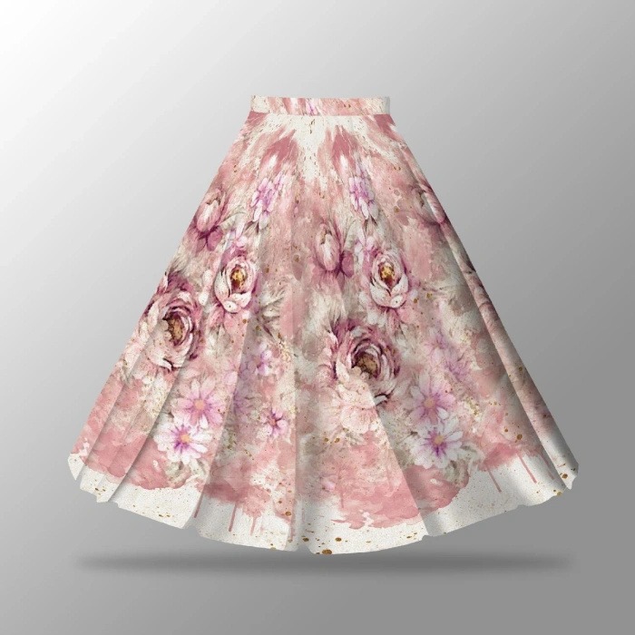 WATERCOLOR FLOWERS pat. 6 - skirt panel "MAXI" - Viscose jersey