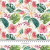 TROPICAL JUNGLE / white - Linen 100%