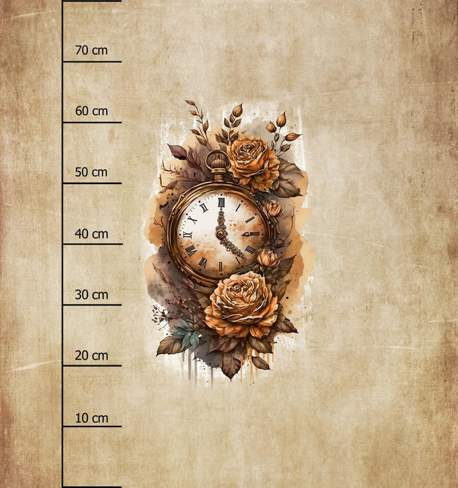 STEAMPUNK CLOCK - panel (75cm x 80cm) dzianina pętelkowa