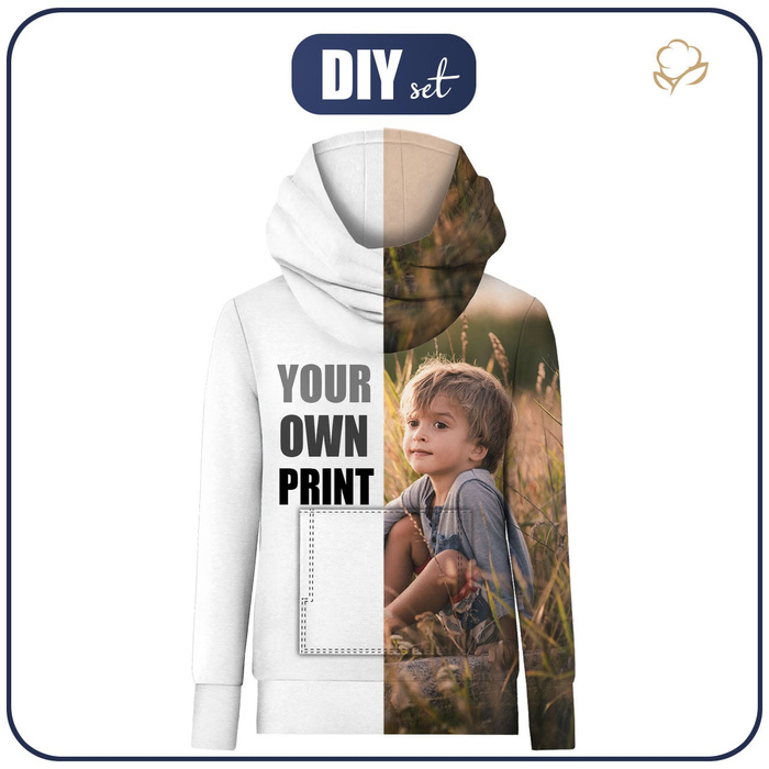 CHILDREN'S HYDROPHOBIC HOODIE (HYDRA) WITH OWN PRINT - sewing set