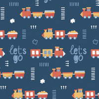 LOKOMOTIVEN (LET’S GO) / dunkelblau (ADVENTURE BEGINS) - Wasserabweisende Webware