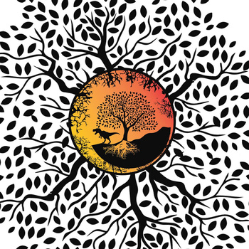 TYRANOSAURUS (STROM) / bílá - panel (75cm x 80cm)