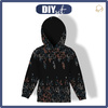KID'S HOODIE (ALEX) - LEAVES PAT. 3 / BLACK - sewing set (146/152)