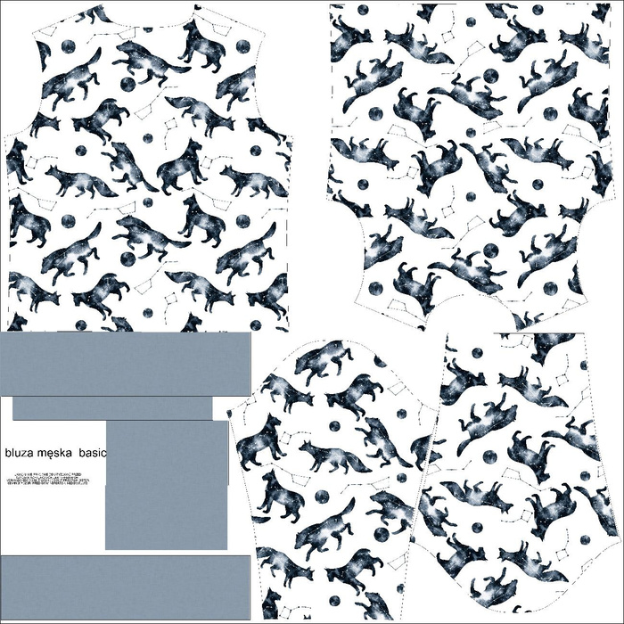 PÁNSKÁ MIKINA (OREGON) BASIC - LESNÍ ZVÍŘATA (GALAKTICKÁ ZVÍŘATA) - teplákovina
