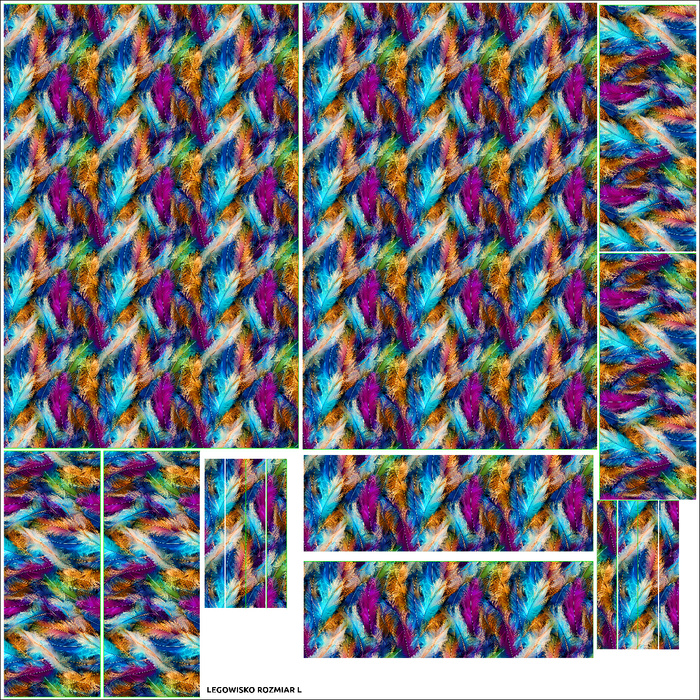 ZVÍŘECÍ POSTEL - NEONOVÉ PEŘÍ - sada siti - L