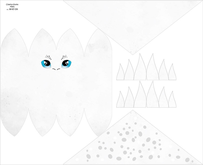 DZIECIĘCA CZAPKA I CHUSTA (DINO) - WHITE DRAGON 51-54