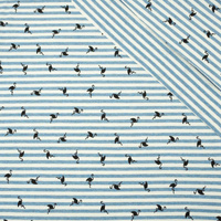 GESTREIFTE FLAMINGOS / blau - Single Jersey TE210