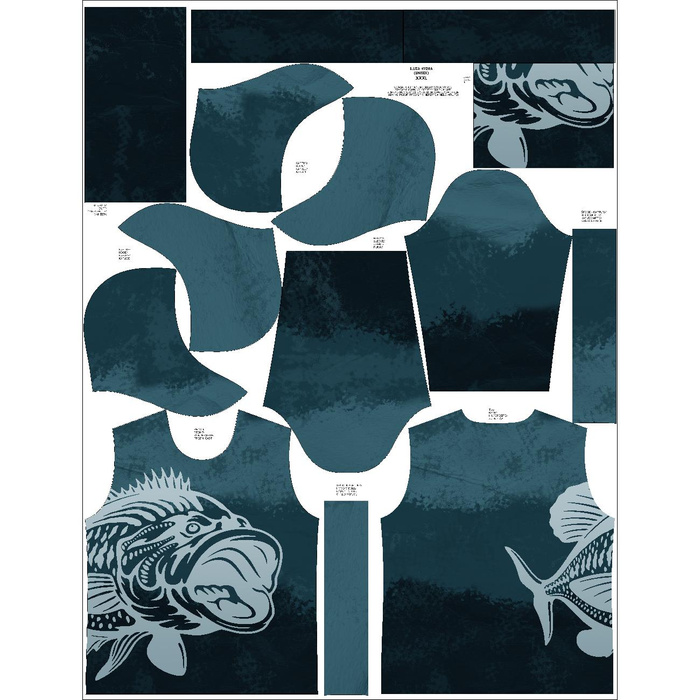 UNISEX HOODIE (HYDRA) - FISH - sewing set L