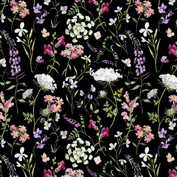 PASTEL FLOWERS / black - softshell