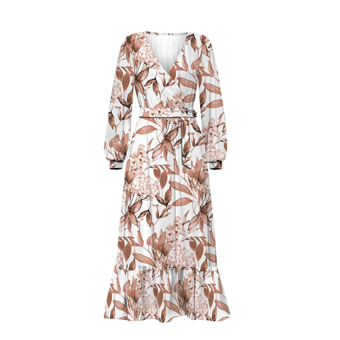 FLOWERS WZ.11/ Mocha Mousse  - Cotton muslin