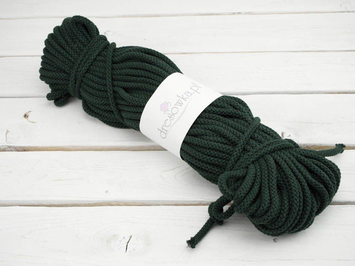 Sznurek bawełniany okrągły 8mm - MOTEK - BUTELKOWA ZIELEŃ