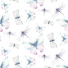 BUTTERFLIES AND DRAGONFLIES (WATER-COLOR BUTTERFLIES) - Cotton muslin