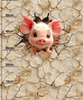 ANIMALS CRACKED wz.5 (piggy) - panel (60cm x 50cm) Wintersweat angeraut mit Elastan ITY