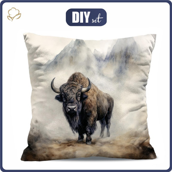 PILLOW 45X45 - WATERCOLOR BISON - sewing set