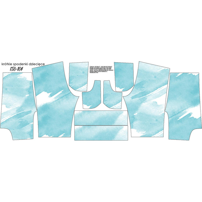 KID`S SHORTS (RIO) - BLUE WATERCOLOR - looped knit fabric (86/92)