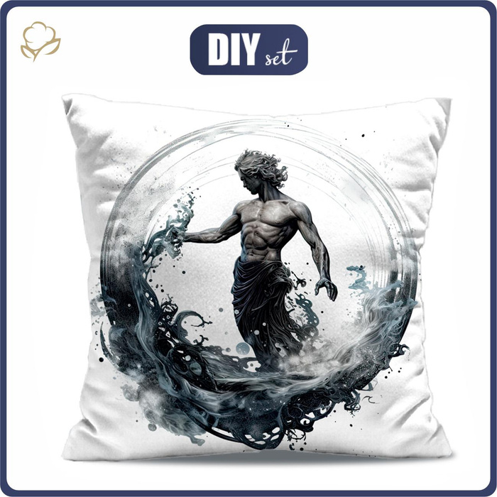 PILLOW 45X45 - AQUARIUS - Cotton woven fabric - front + back