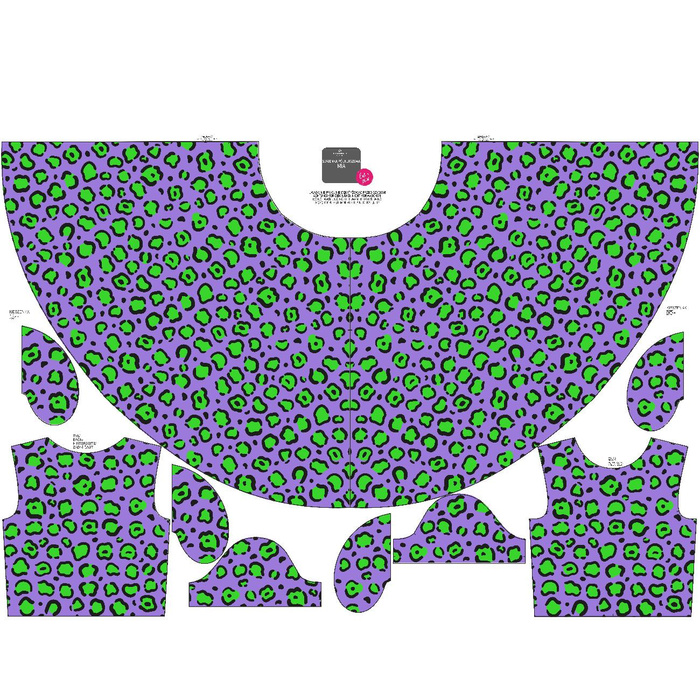 KID'S DRESS "MIA" - NEON LEOPARD PAT. 1 - sewing set (134/140)