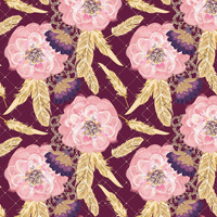 FLOWERS AND GOLDEN FEATHERS pat. 1