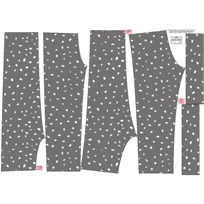 CHILDREN'S SOFTSHELL TROUSERS (YETI) - WHITE TRACES / grey (MAGICAL CHRISTMAS FOREST) (134/140)