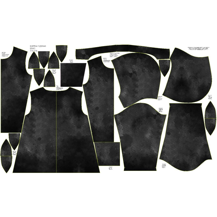 KINDERJACKE DINO (ZOE) - BLACK SPECKS - Nähset (134/140)