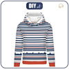 CLASSIC WOMEN’S HOODIE (POLA) - SHIPS / stripes (marine) - looped knit fabric - XL