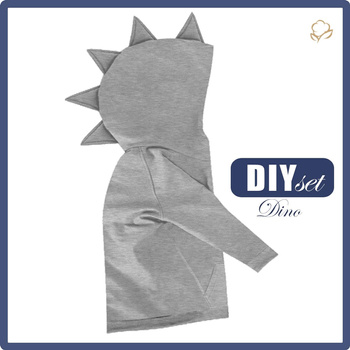 BLUZA DZIECIĘCA DINO (PARIS) - MELANŻ JASNOSZARY - zestaw do uszycia