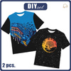 2-PACK - KID’S T-SHIRT - BLUE DRAGON - sewing set (128/134)