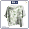 ZWIEWNA BLUZKA OVERSIZE "ELENA" - TROPIKALNE LIŚCIE wz. 3 / biały (JUNGLE) - zestaw do uszycia