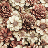 FLOWERS WZ.3/ Mocha Mousse  - looped knit fabric
