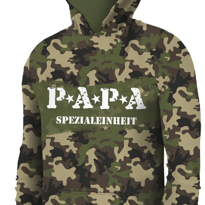 PÁNSKÁ MIKINA S KAPUCÍ (COLORADO) - PAPA / moro - SADA ŠITÍ XL DE