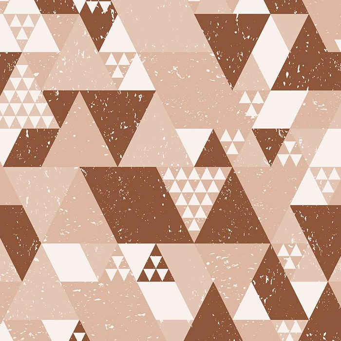 TRIANGLES / brown - Waterproof woven fabric