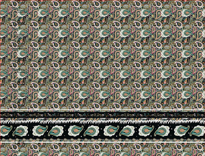 Paisley pattern no. 4 - dress panel crepe