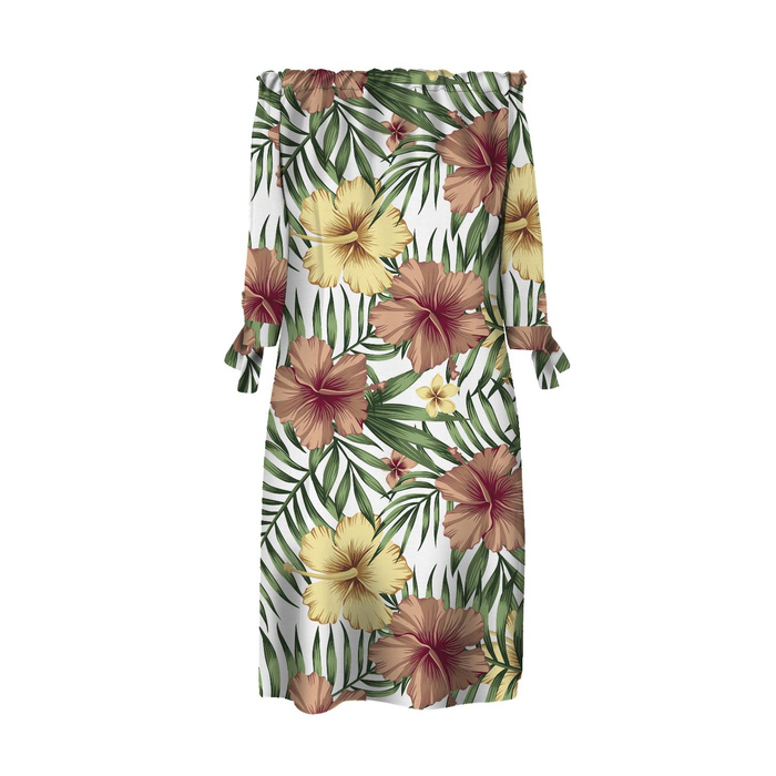 DRESS "CARMEN" - HIBISCUS - crepe L