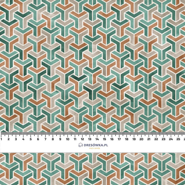 FOREST CUBE (SNOW LEOPARDS) - looped knit fabric