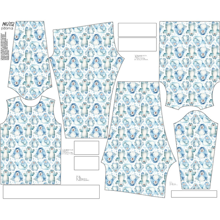 CHILDREN'S PAJAMAS " MIKI" - HAPPY YETI PAT. 2 - sewing set (86/92)