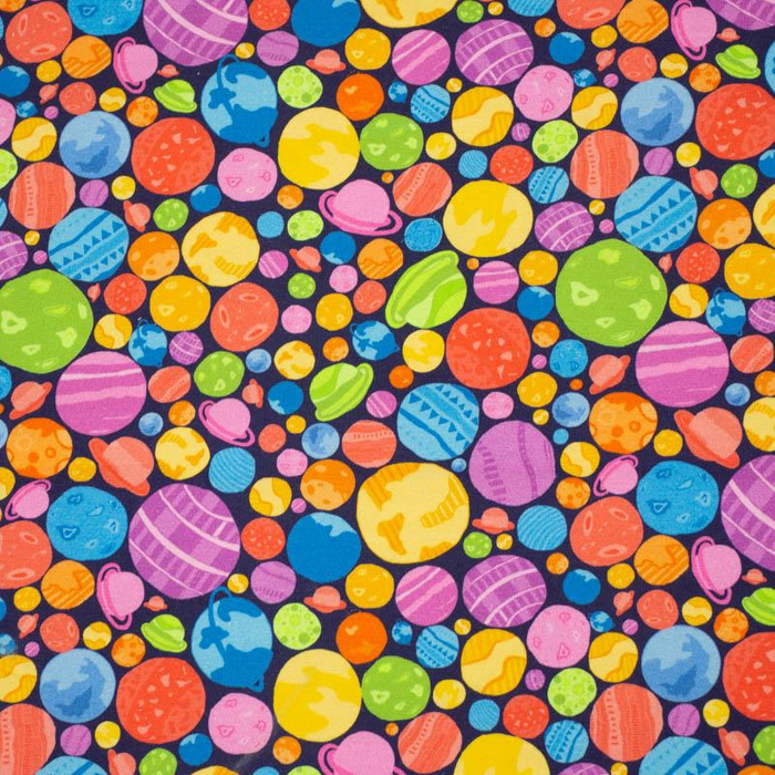 PLANETY ( GALAXIE ) / granátový - single jersey 