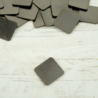 Pads under the eyelets Leatherette label small square - dark silver