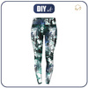 THERMO LEGGINSY DAMSKIE (GRETA) - FLORAL STRIPES - zestaw do uszycia XXXL
