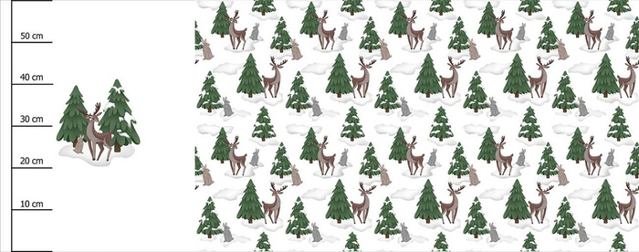 JELEN A ZAJÍČEK (V MIKULÁŠSKÝM LESE) - PANORAMICKÝ PANEL (60 x 155cm)