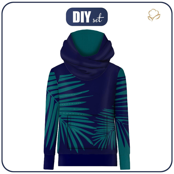 UNISEX HOODIE (HYDRA) - PALM LEAVES - Nähset S