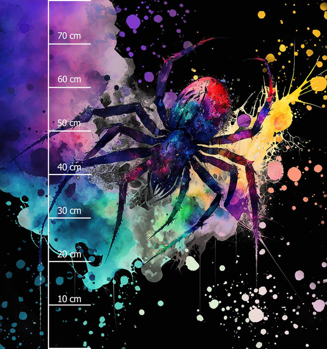 WATERCOLOR SPIDER - panel (75cm x 80cm) brushed knitwear with elastane ITY