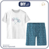 CHILDREN'S PAJAMAS "ADA" - GLITTER DANDELIONS (DRAGONFLIES AND DANDELIONS) - Bamboo Single Jersey with elastan (122/128)