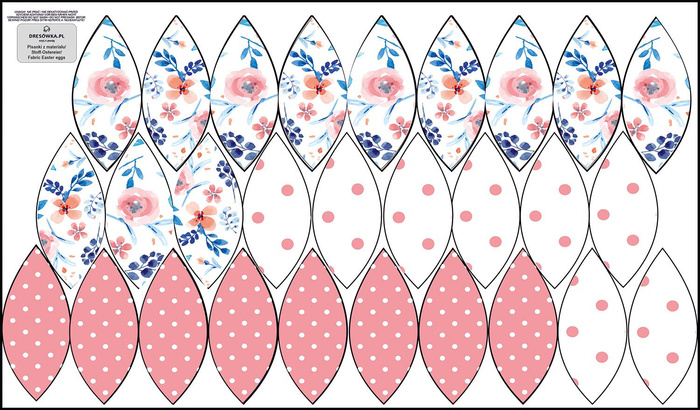 7 EASTER EGGS SEWING SET - PAINTED PEONIES / white