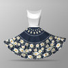 DAISIES PAT. 2 / dark blue - circle skirt panel 