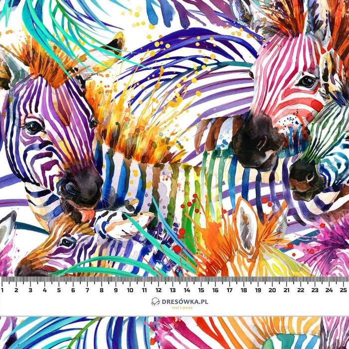 ZEBRA / regenbogenfarbig - Hydrophober angerauter Wintersweat