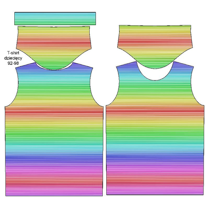 KID’S T-SHIRT (104/110) -  RAINBOW STRIPES pat.1 - single jersey 