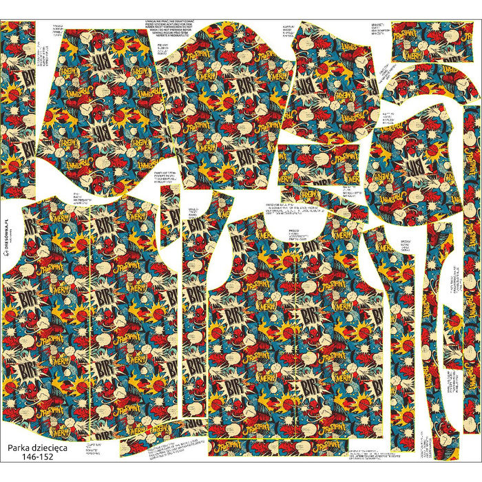 KIDS PARKA (ARIEL) -  RETRO COMICS wz.1 - sewing set (134/140)