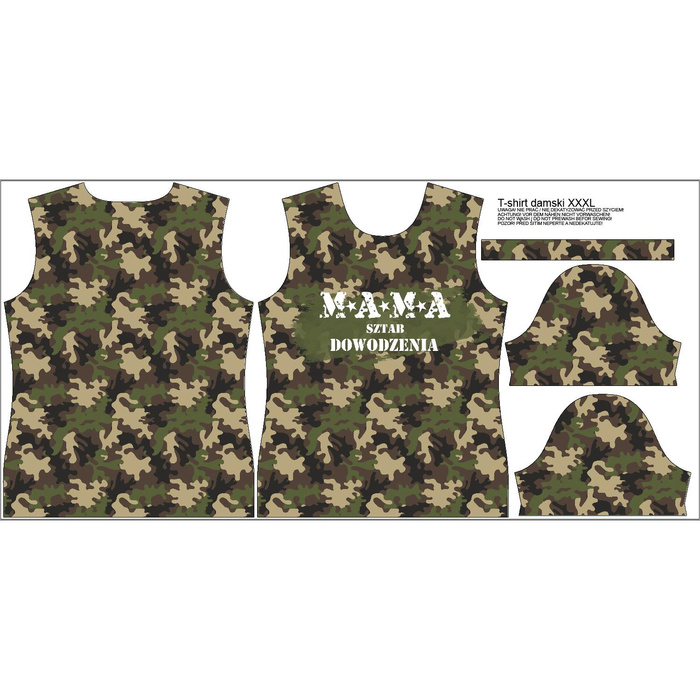 DAMEN T-SHIRT - MAMA / CAMOUFLAGE - Single Jersey 
