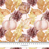 KÜRBISSE UND BLÄTTER (GOLDENER HERBST) - Baumwoll Webware