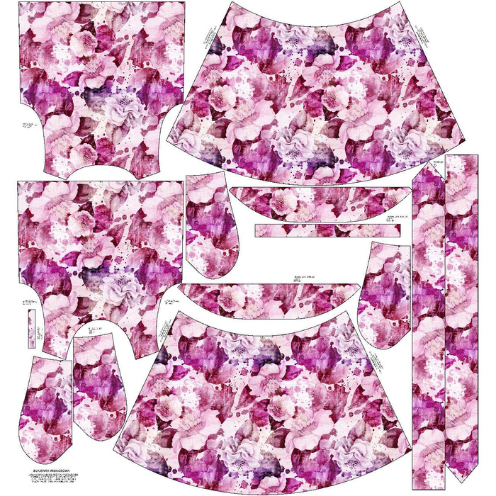 DRESS "EMMA" - PINK PARADISE PAT. 2 - Viscose jersey with elastane L